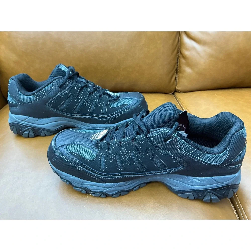 Skechers Work Cankton Mens Size 10 Black Charcoal New Steel Toe 77055/BKCC